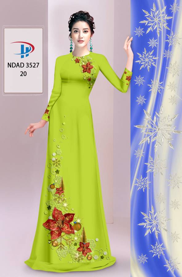Vải Áo Dài Hoa In 3D AD NDAD3527 3
